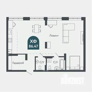 3-к квартира, сданный дом, 86м2, 24/25 этаж
