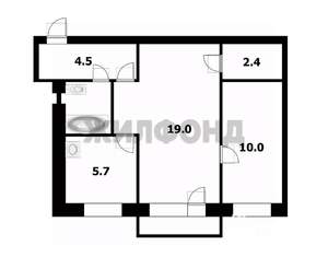 2-к квартира, вторичка, 43м2, 5/5 этаж