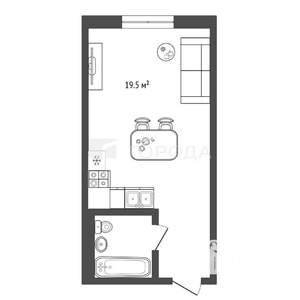 Студия квартира, вторичка, 23м2, 7/10 этаж