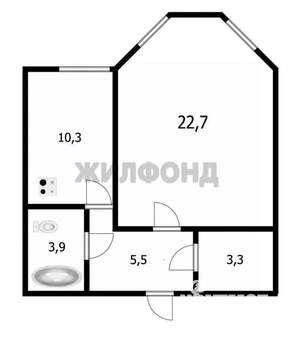 1-к квартира, вторичка, 45м2, 1/18 этаж