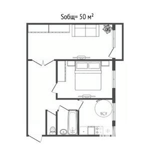 2-к квартира, вторичка, 50м2, 4/5 этаж