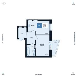 1-к квартира, вторичка, 37м2, 17/25 этаж