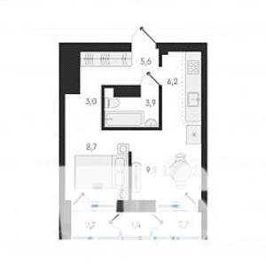 1-к квартира, вторичка, 37м2, 14/18 этаж