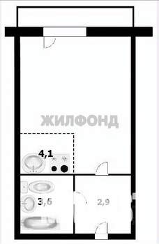1-к квартира, вторичка, 25м2, 12/17 этаж