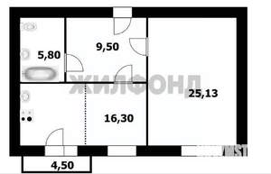 1-к квартира, вторичка, 57м2, 8/10 этаж
