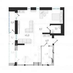 3-к квартира, вторичка, 75м2, 17/18 этаж