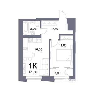 1-к квартира, вторичка, 42м2, 17/25 этаж