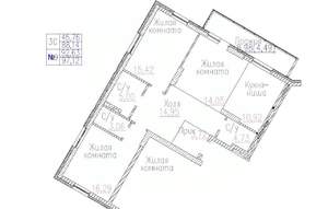 3-к квартира, строящийся дом, 97м2, 2/24 этаж