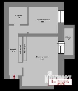 1-к квартира, вторичка, 51м2, 1/10 этаж