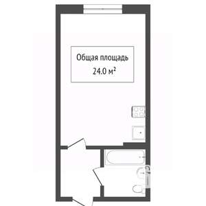 Студия квартира, вторичка, 15м2, 1/16 этаж