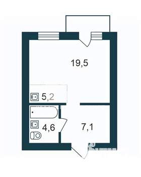 1-к квартира, вторичка, 36м2, 18/24 этаж