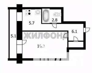 1-к квартира, вторичка, 32м2, 3/9 этаж