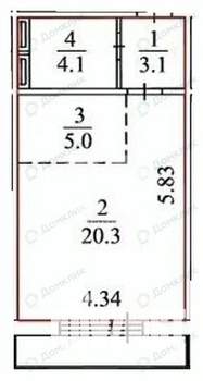 Студия квартира, вторичка, 33м2, 3/9 этаж