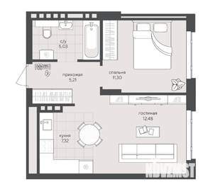 1-к квартира, вторичка, 41м2, 2/8 этаж