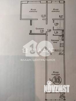3-к квартира, вторичка, 59м2, 9/10 этаж