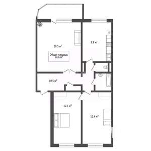 3-к квартира, вторичка, 65м2, 2/10 этаж