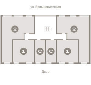 2-к квартира, вторичка, 82м2, 7/17 этаж