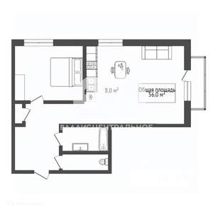 2-к квартира, вторичка, 56м2, 7/18 этаж