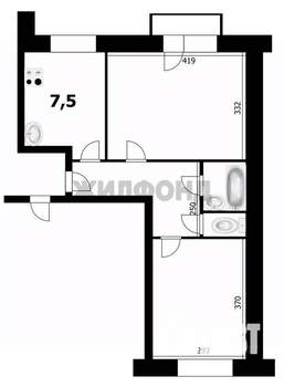 2-к квартира, вторичка, 41м2, 3/4 этаж