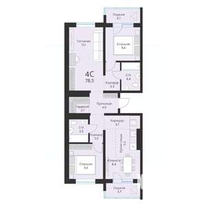 4-к квартира, вторичка, 79м2, 15/16 этаж