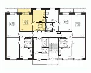 1-к квартира, строящийся дом, 38м2, 3/17 этаж