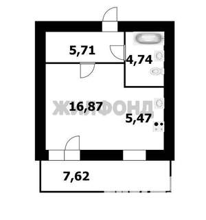 1-к квартира, вторичка, 33м2, 13/21 этаж