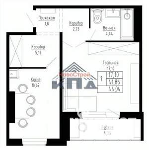 1-к квартира, вторичка, 44м2, 6/15 этаж