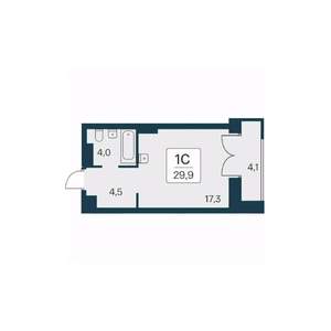 Студия квартира, вторичка, 30м2, 26/30 этаж