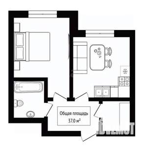 1-к квартира, вторичка, 37м2, 23/30 этаж