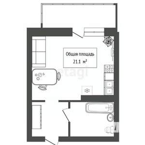 Студия квартира, вторичка, 21м2, 14/17 этаж