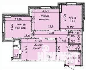 3-к квартира, вторичка, 74м2, 2/16 этаж