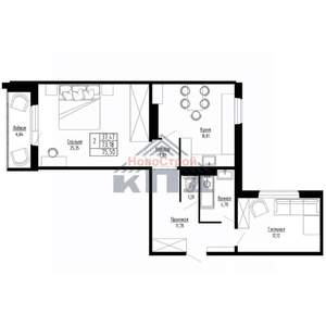 2-к квартира, вторичка, 76м2, 2/15 этаж