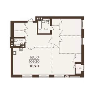 1-к квартира, вторичка, 112м2, 8/25 этаж