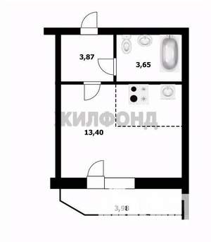 1-к квартира, вторичка, 25м2, 12/23 этаж
