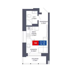 Студия квартира, вторичка, 18м2, 14/25 этаж