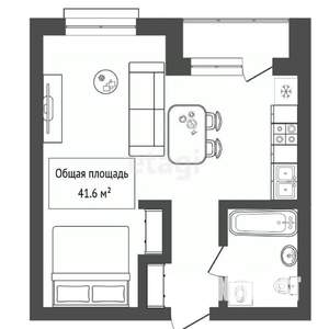 1-к квартира, вторичка, 42м2, 12/30 этаж