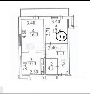 2-к квартира, вторичка, 64м2, 25/25 этаж