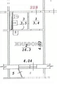 1-к квартира, вторичка, 23м2, 15/16 этаж