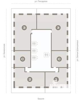 Студия квартира, вторичка, 45м2, 27/30 этаж
