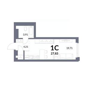 Студия квартира, вторичка, 28м2, 18/30 этаж