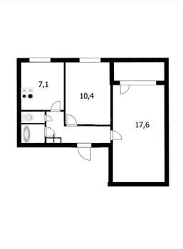 2-к квартира, вторичка, 44м2, 4/10 этаж
