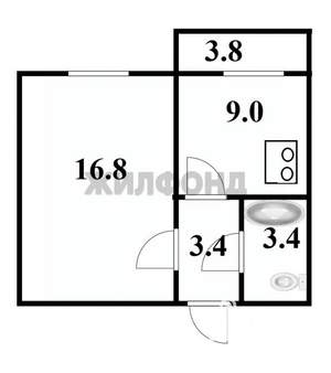 1-к квартира, вторичка, 33м2, 2/10 этаж
