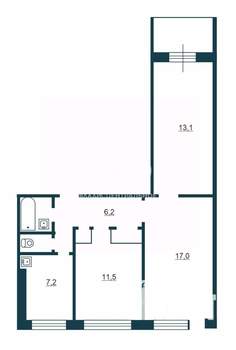 3-к квартира, вторичка, 63м2, 5/9 этаж