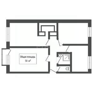 3-к квартира, вторичка, 58м2, 4/5 этаж