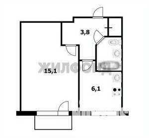 1-к квартира, вторичка, 29м2, 5/5 этаж