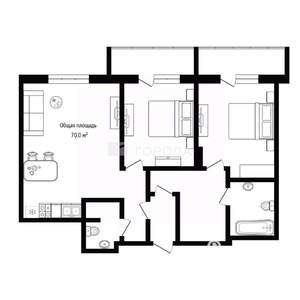 3-к квартира, вторичка, 70м2, 25/25 этаж