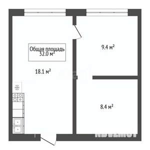 1-к квартира, вторичка, 36м2, 1/5 этаж