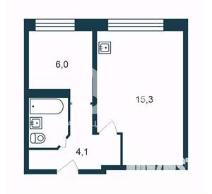 1-к квартира, вторичка, 28м2, 3/5 этаж