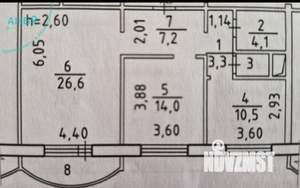 2-к квартира, вторичка, 67м2, 4/16 этаж