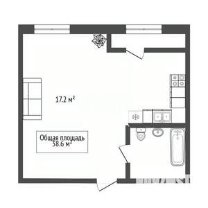 Студия квартира, вторичка, 39м2, 5/13 этаж